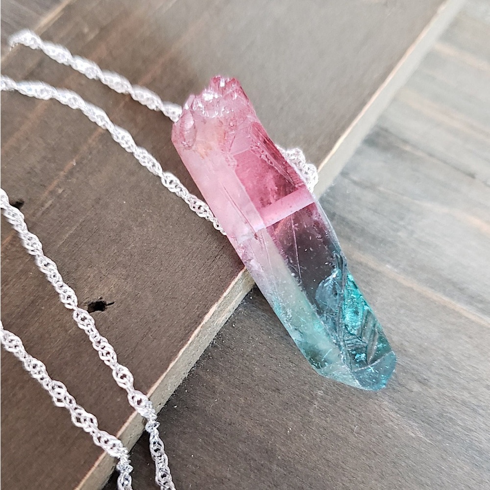 Fairy dust quartz crystal necklace
